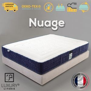 Matelas 140x200 cm Nuage, m&eacute;moire de forme, 10 zones de confort, ind&eacute;pendance du couchage, r&eacute;versible, orthop&eacute;dique, 24 cm