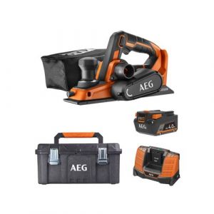 AEG Powertools - Pack 18V - Rabot Brushless 82mm - Batterie 4.0 Ah - Chargeur - Caisse de rangement