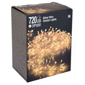 Fil d'argent cluster Lights - 720 led / 7,2m