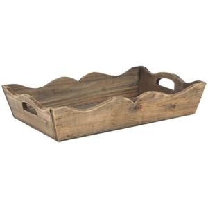 Plateau Aubry Gaspard en bois vieilli (42 cm)