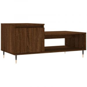 VidaXL Table basse Chêne marron 100x50x45 cm Bois d'ingénierie