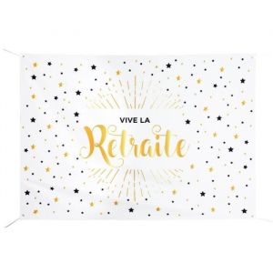 Ruedelafete Grande Bannière Toile de fond Vive la Retraite 210cm