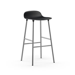 Normann Copenhagen Tabouret de bar Form empilable / Pied métal - H 75 cm noir en matière plastique