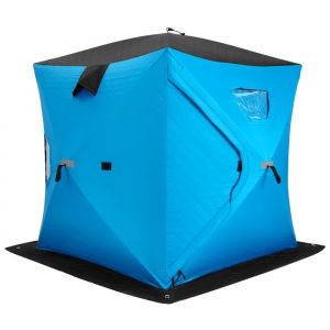 Costway Tente De P&ecirc;che Portable Escamotable 2 Personnes Avec Fen&ecirc;tres Porte Zipp&eacute;e A&eacute;rations Sac De Transport, Bleu