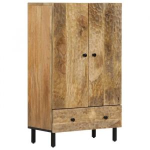 Buffet bahut commode armoire meuble de rangement organisateur cuisine salle de séjour salon 60 x 33 x 100 cm bois de manguier massif marron