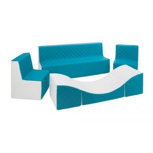 Ensemble de meubles en mousse blanc turquoise