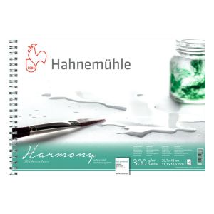 Hahnemühle Papier Harmony Watercolour, A4, 21 cm x 29,7 cm, 300 g/m², Bloc spiralé 1 côté, 3. Grain satiné