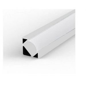 Profilé Aluminium Angle 2m Blanc pour Ruban LED Couvercle Blanc Opaque - SILUMEN - Blanc
