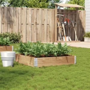 VidaXL Jardini&egrave;re 100x100 cm bois de pin massif, jardini&egrave;re d'ext&eacute;rieur, bac &agrave; fleurs, bac &agrave; tomates, jardini&egrave;re de terrasse, bac &agrave; pommes de terre