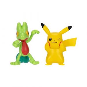 Pokémon Lot de 2 Figurines de Combat Pikachu et Geckabor, 2 Figurines détaillées
