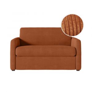 Loungitude Fauteuil convertible couchage 100x190cm velours terracottamatelas 13cm