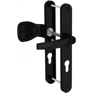 Bricard - Paire de poignees etroite bequille et aileron aluminium Bricard Emetal 233 mm porte d?entree a cylindre Couleur - Noir