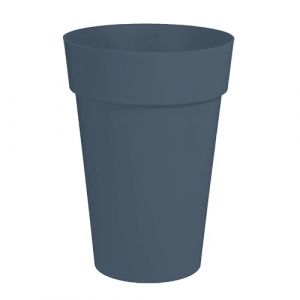 Eda Plastiques Pot de Fleur Vase Haut Toscane &Oslash; 46 cm - Volume 67 L - &Oslash; 46 x H.65 cm - Bleu Jean