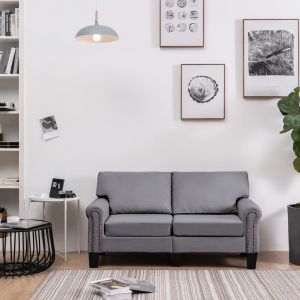 Image de VidaXL Canapé Tissu Gris Clair 2 Places