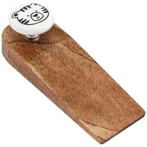 Jardindeco Bloc porte en bois de manguier Animaux Chat