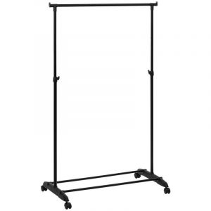 Image de Penderie Portant à vêtements en métal noir extensible en hauteur H 160 cm