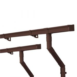 INEFA Kit de goutti&egrave;res pour maison de jardin, NW 68 PVC goutti&egrave;re &agrave; caisson, goutti&egrave;res en PVC pour toit &agrave; une pente, Made in Germany, brun fonc&eacute;, 2