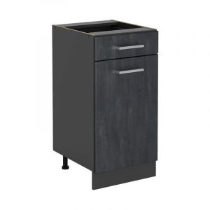 Vicco - Meuble cuisine R-Line, Béton noir, 40 cm sans plan de travail