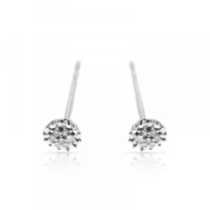 Diamond & Co - Boucles d'oreilles Round Stud Diamants 0.02ct or blanc
