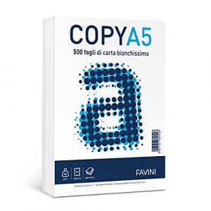 Favini Lot de 12 pièces – Papier pour copies A5, 148 x 210 mm, 80 g, 500 feuilles blanches