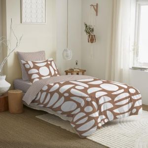 UNIVERSDECOR Pack Complet 4 pièces Housse de Couette réversible pour lit 90 x 190 cm