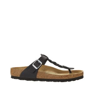 Birkenstock Tongs cuir gras Gizeh Braided Noir - Taille 35;36;37;38;39;40;41