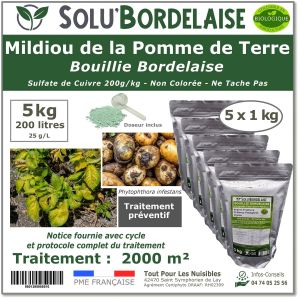 Tout Pour Les Nuisibles - Solu'Bordelaise-5kg Bouillie Bordelaise-Mildiou pomme de terre