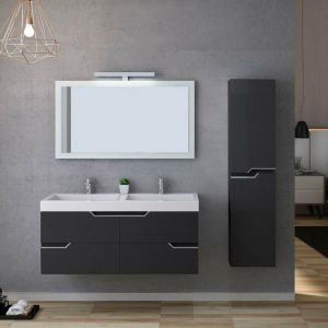 Distribain Meuble de salle de bain CALABRO 1200 Gris Anthracite - Gris anthracite