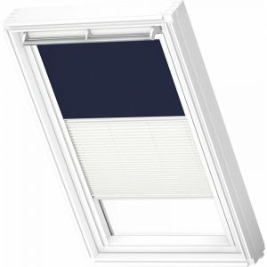 Velux Original Store Duo Occultant et Tamisant (DFD), Cadre Blanc, UK04 Bleu Foncé