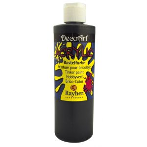 Rayher Peinture acrylique, noire, 1 bouteille, 236ml, toutes surfaces, usages multiples, arts créatifs-38052576