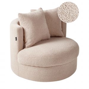 Beliani Fauteuil Dalby Boucl&eacute; Beige