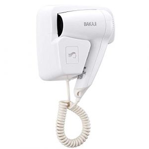 Bakaji Sèche-cheveux mural mural sèche-cheveux Puissance 1100 W Double vitesse sélectionnable Couleur blanche pour maison hôtel