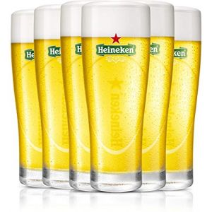 Heineken | Verres à Bière | ELLIPSE | 250 ML | Ensemble de 6 | étoile Rouge | Ensemble de Verres de Haute Qualité