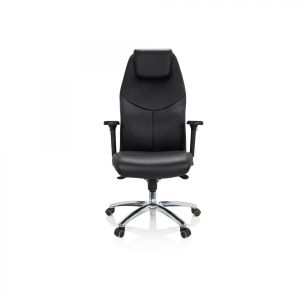 hjh OFFICE Siège de bureau / Fauteuil de direction FERRARA Cuir noir