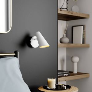 Applique Murale à intensité variable 'Wibke' en métal pour salon & salle à manger - blanc