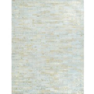 The Deco Factory Tapis en cuir recyclé naturel doré patchwork 120x170