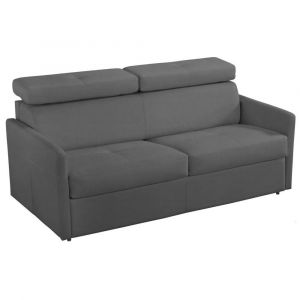 Inside75 Canap&eacute; lit 3 places MONTMARTRE en microfibre graphite couchage 140cm convertible express MATELAS 18CM