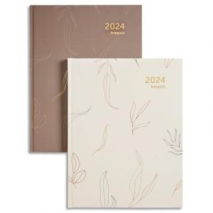 Brepols Agenda Tropical Flowers timing - relié - 1 semaine sur 2 pages - sextilingue - 17,1x22cm - assortis