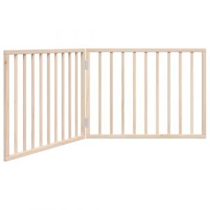 VidaXL Barrière pour chien pliable 2 panneaux 160 cm bois de peuplier