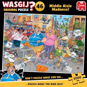 Jumbo Puzzle 1000 pièces : Wasgij Original 46 - Frénésie d’achat dans l’allée centrale !