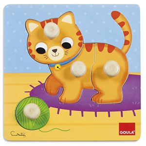 Goula Puzzle en bois 4 pièces : Chat