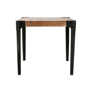 Miliboo Table à manger industrielle en acier et manguier massif L80 cm MADISON