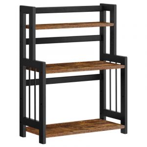 Songmics Étagère à épices 3 niveaux cadre en bambou marron rustique et noir
