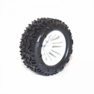 FTX 6310W - Pneus et jantes blanches pour Carnage 1/10