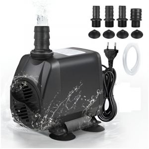 Desineo Pompe a Eau Submersible Reglable 3500L h 80W Ideale pour Hydroponie Fontaine Aquarium et Bassin Cable 1,9m