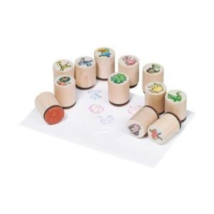 Goki 15363 - Tampons encreurs animaux (12 modèles assortis)
