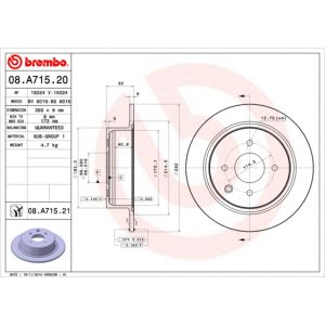 Image de Brembo Jeu de 2 disques de frein 08.A715.21