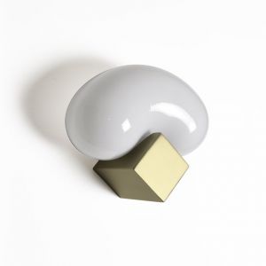 Image de Eno Studio Applique murale BELUGA-Applique murale Verre opaline L33cm Dor&eacute;