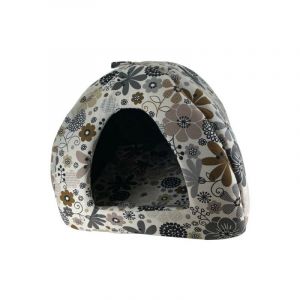 Image de Zolux Igloo à chat - Blanc à fleurs - 409521BLFL