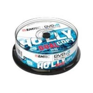 Emtec Pack de 25 DVD+R DL 8,5GB 8x Cake Box - ECOVPR85258CB